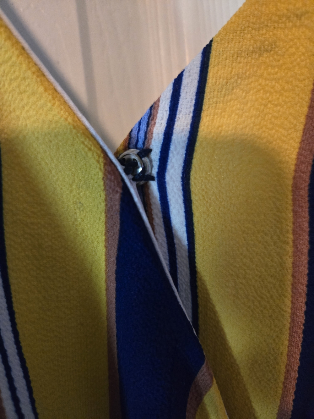 J for Justify Multicolor Striped Sleeveless Jumpsuit - Navy, Mustard & White - Picture 2 of 5